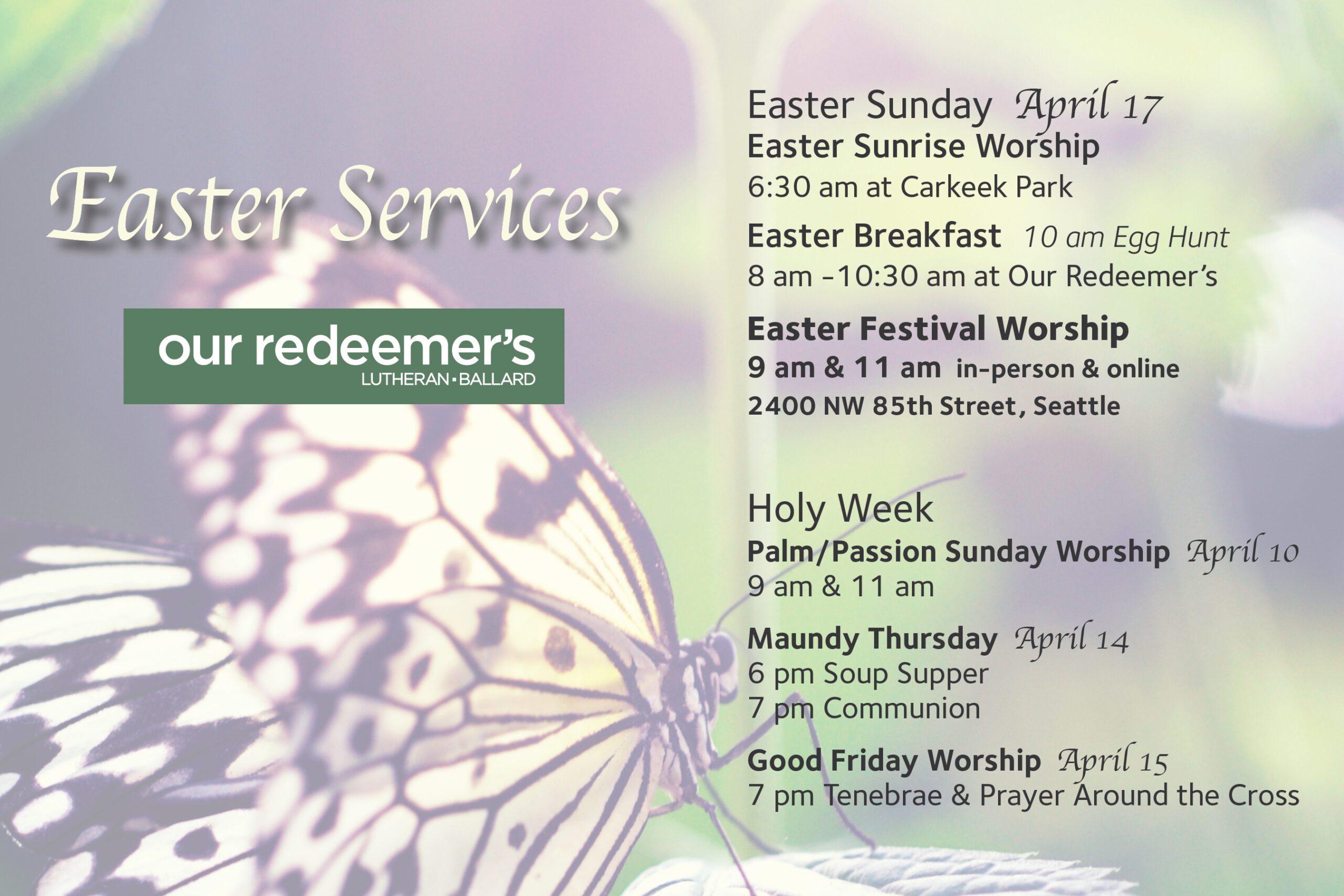 Holy Week 2022 Our Redeemer's Lutheran Church